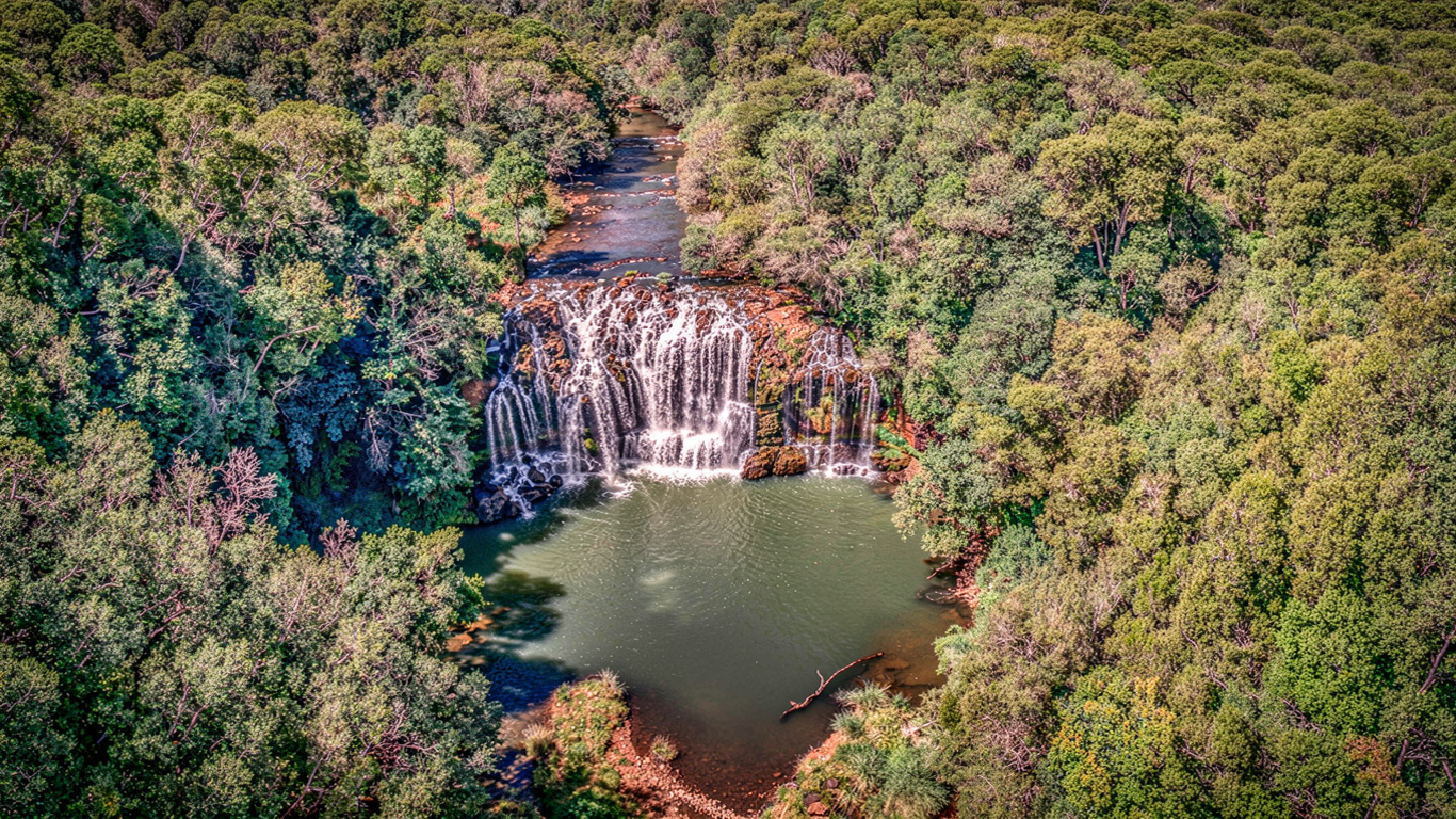 Vista aérea do Salto Alegre em Misiones